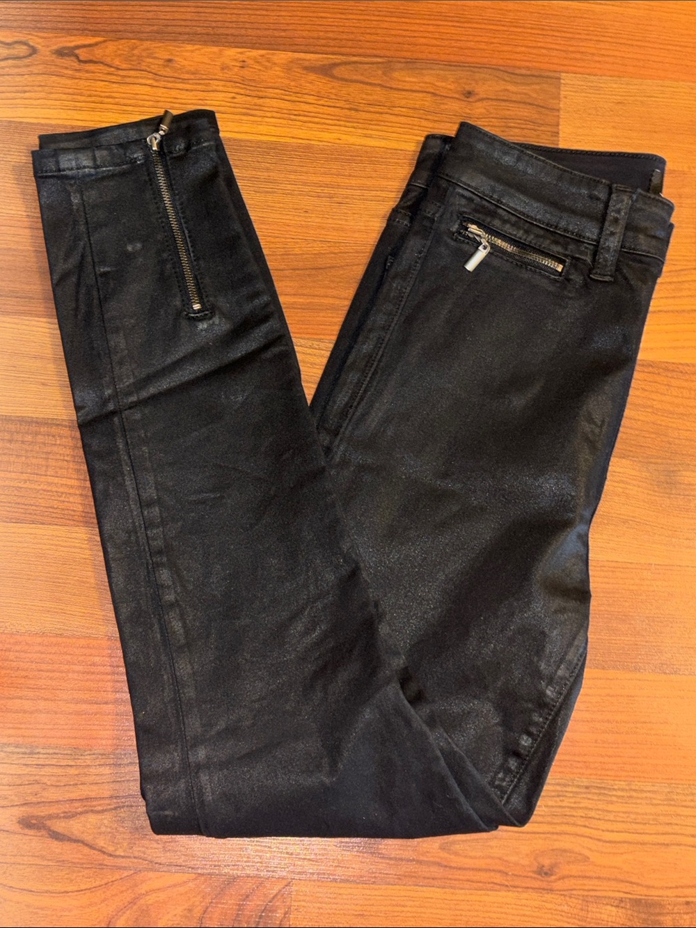 JOE’S Black Skinny Jeans with Zip Details The Bella size 25